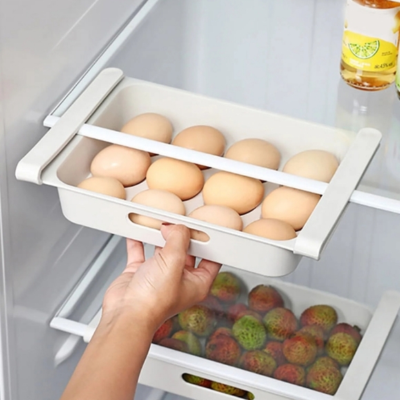 Storage Essentials Large White Egg Storage Tray Food Holder Organizer Shelf - Picture 10 of 16